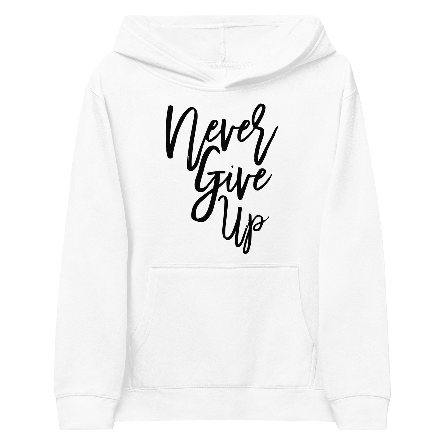 Never Give Up motivational youth hoodie