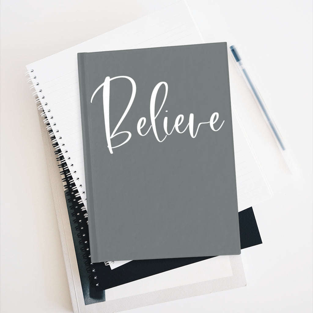 Believe Journal (Deep Grey) - Ruled Line