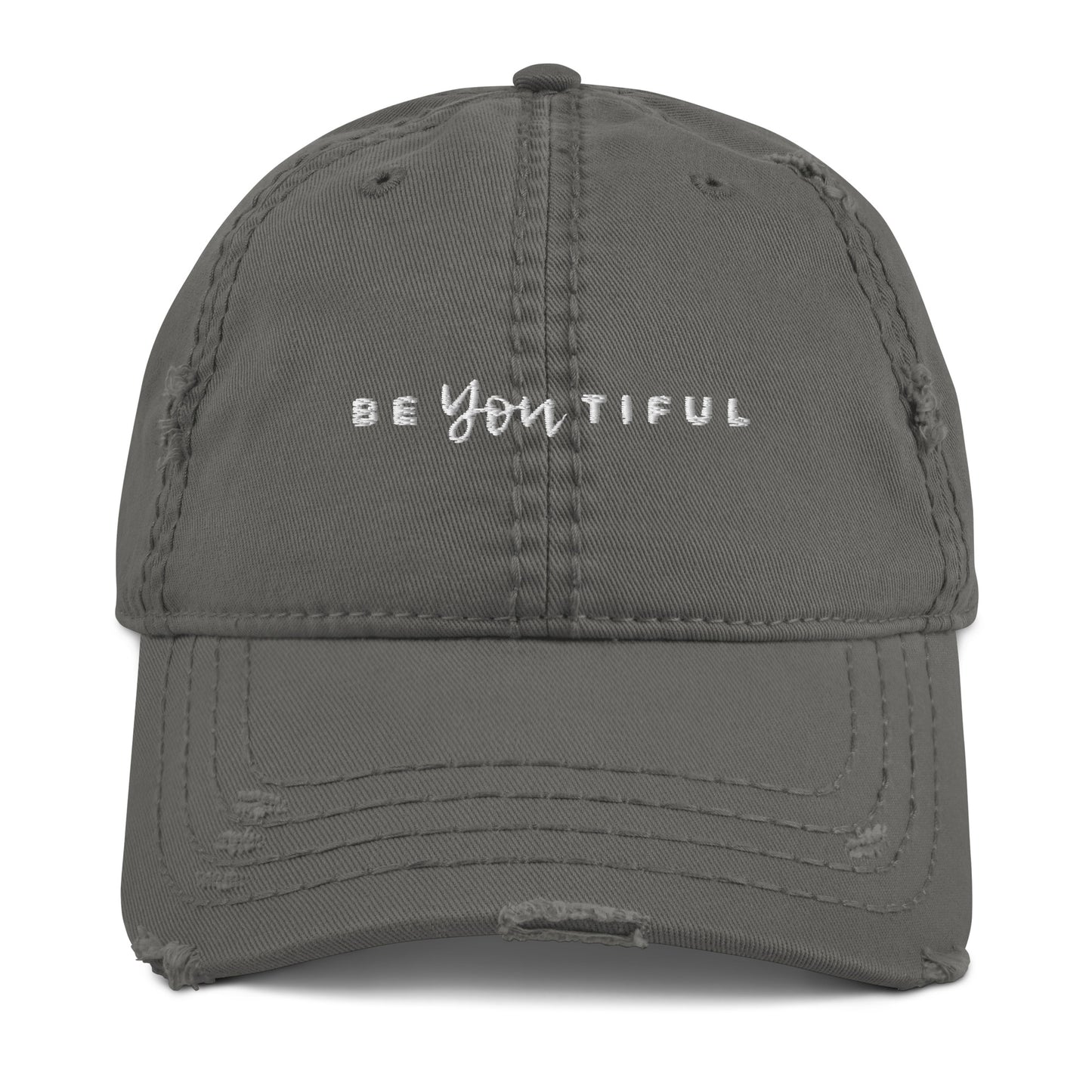 Be YOU tiful Embroidered Distressed Hat