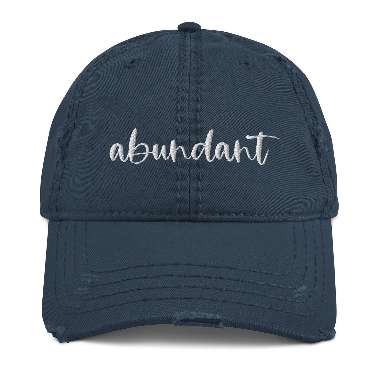 Abundant Embroidered Distressed Hat