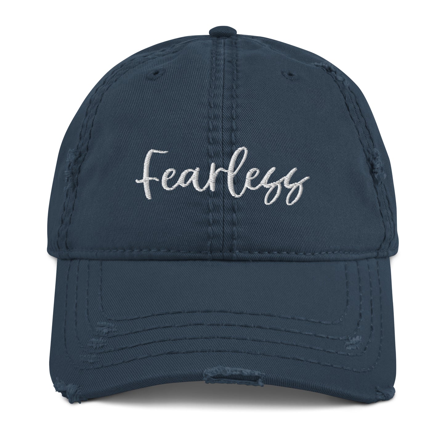 Fearless Embroidered Distressed Hat
