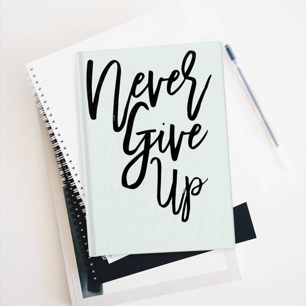 Never Give Up Journal (Mint) - Ruled Line