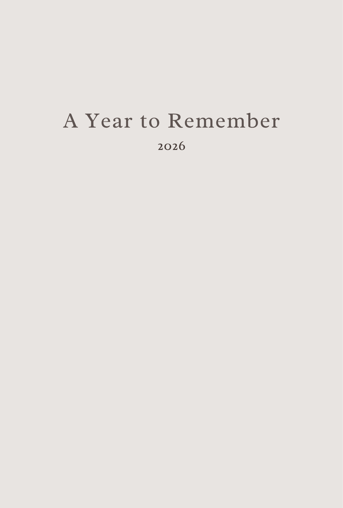 A Year to Remember – Annual Family Keepsake Journal