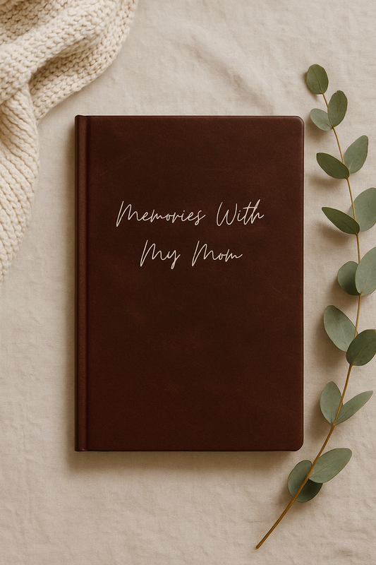 Hardcover ‘Memories With Someone Special’ 6x9 journal with leather-look cover and lined dated pages for recording meaningful memories.