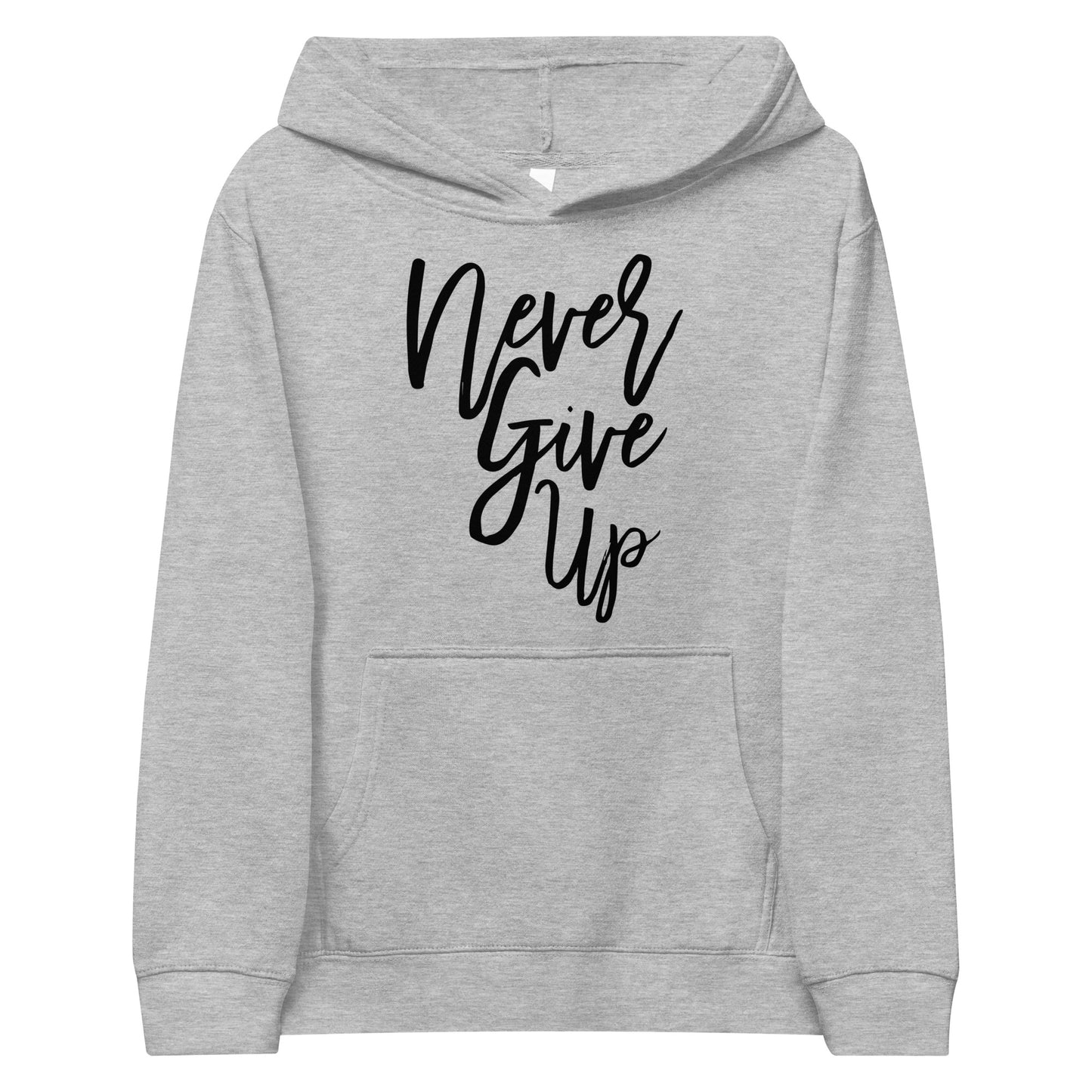 Never Give Up motivational youth hoodie