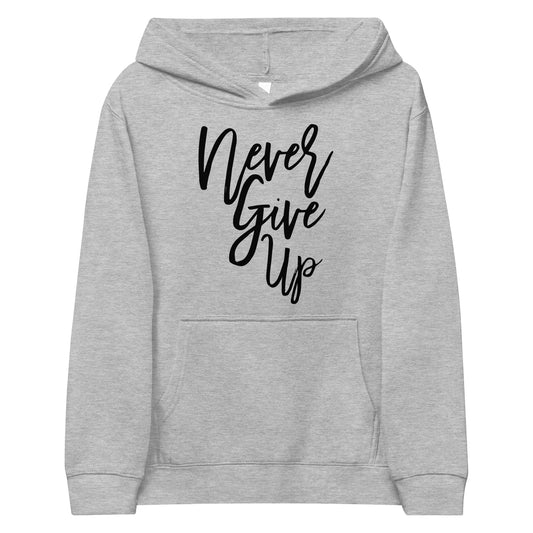 Never Give Up motivational youth hoodie