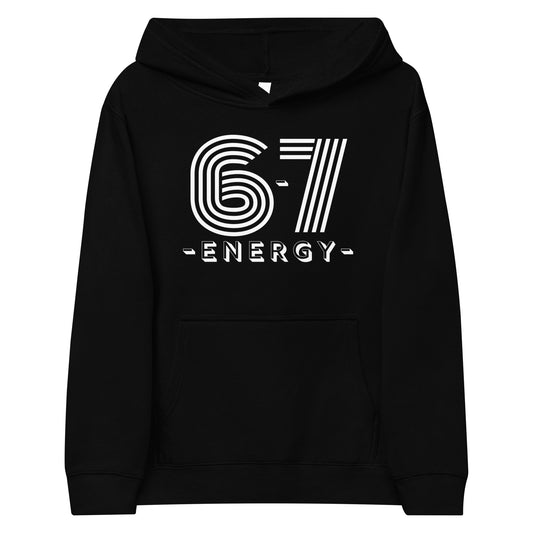 Black 6-7 ENERGY Youth Hoodie with white striped design