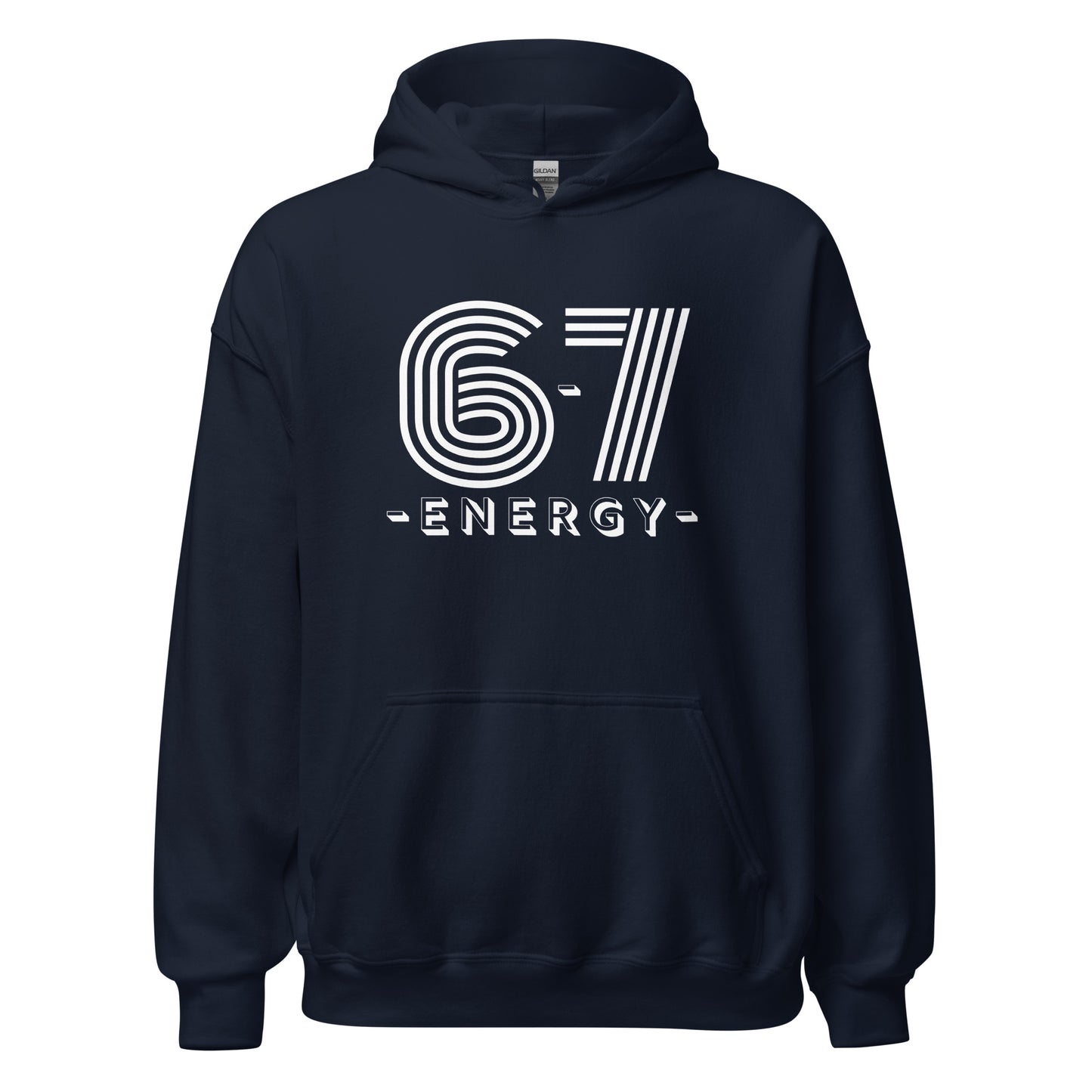 Blue unisex hoodie with white text  6-7 ENERGY