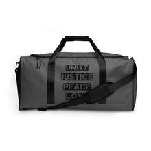 Load image into Gallery viewer, Unity Justice Peace Love Duffle Bag
