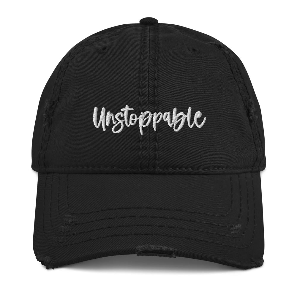 Unstoppable Embroidered Distressed Hat