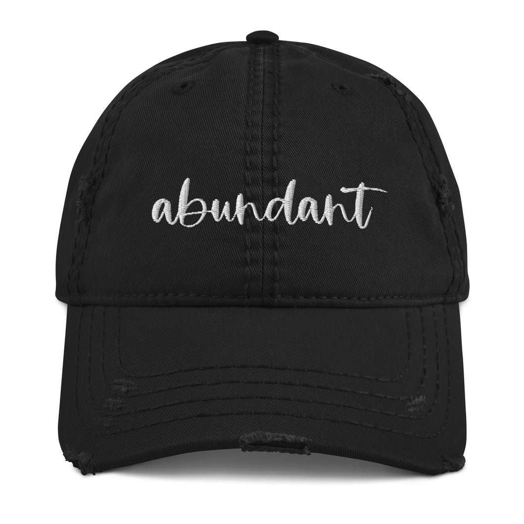 Abundant Embroidered Distressed Hat