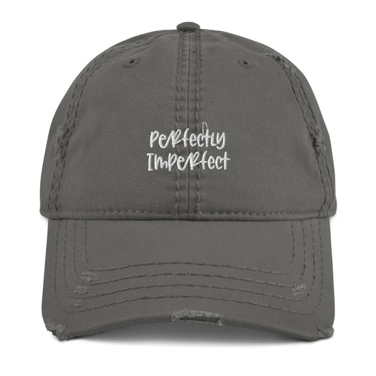 Perfectly Imperfect Embroidered Distressed Hat