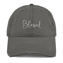 Load image into Gallery viewer, Blessed Embroidered Distressed Hat
