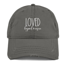 Load image into Gallery viewer, Loved Beyond Measure Embroidered Distressed Hat
