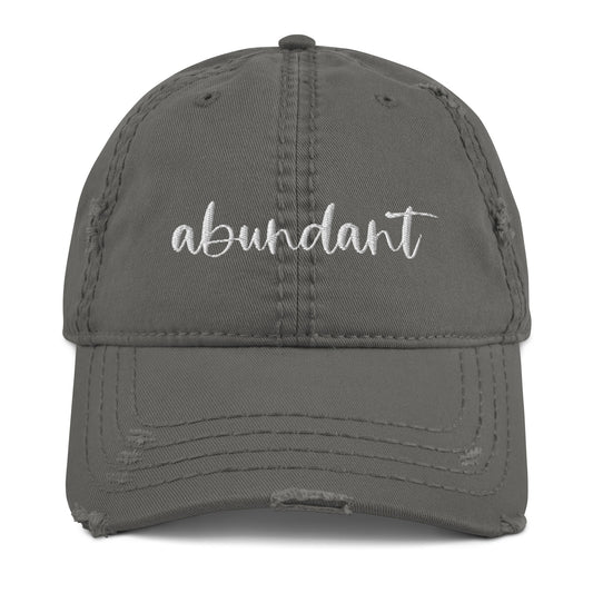 Abundant Embroidered Distressed Hat