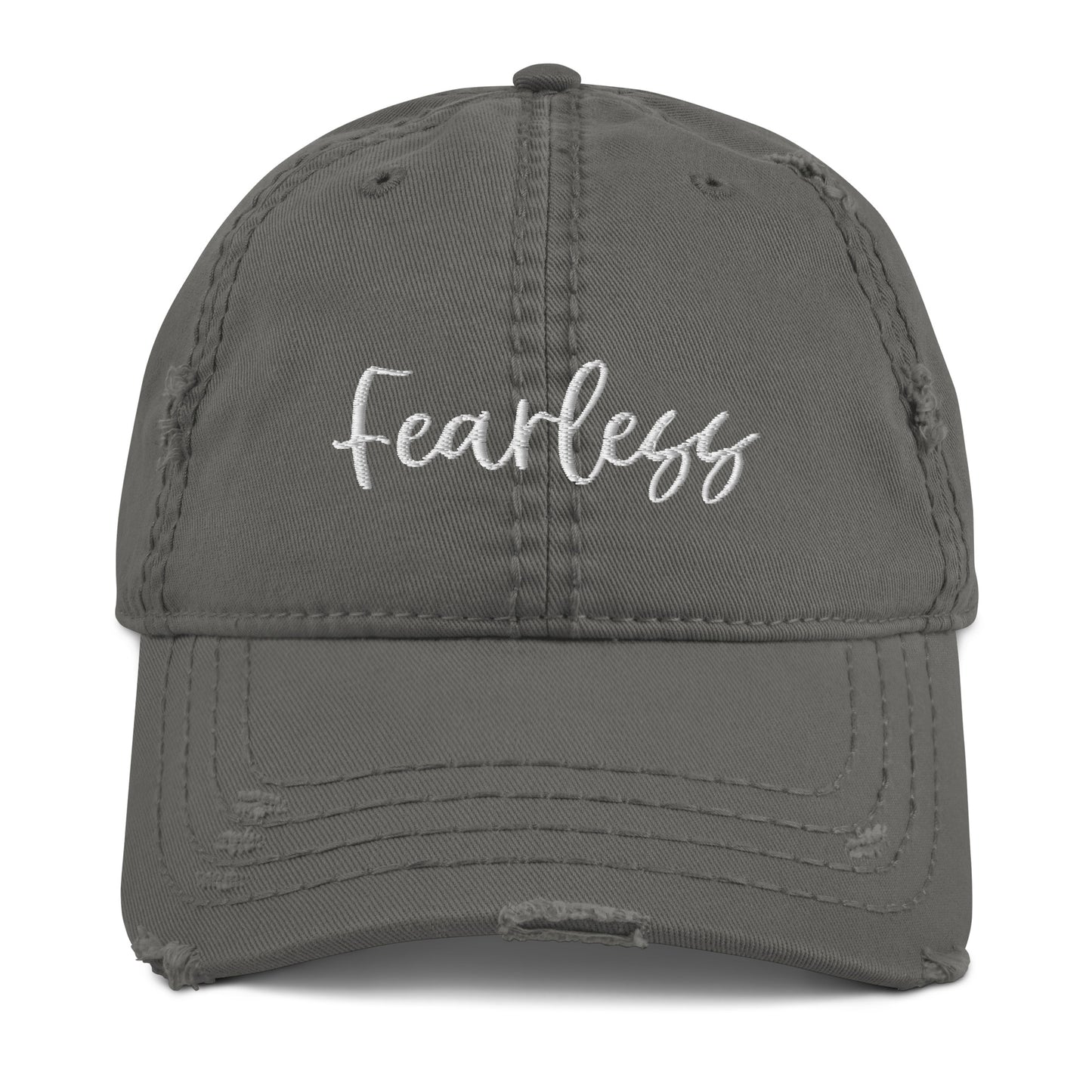 Fearless Embroidered Distressed Hat