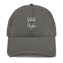 Load image into Gallery viewer, Vibrate Higher Embroidered Distressed Hat
