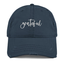 Load image into Gallery viewer, Grateful Embroidered Distressed Hat
