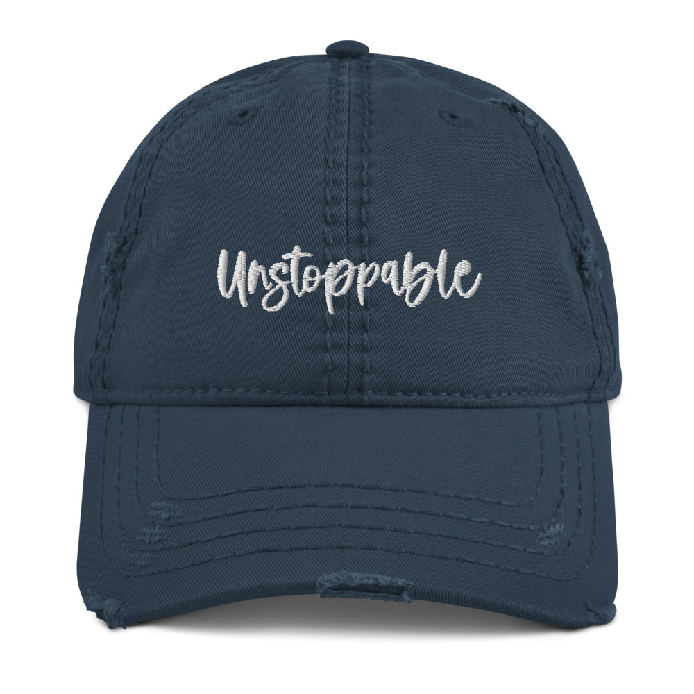Unstoppable Embroidered Distressed Hat