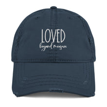 Load image into Gallery viewer, Loved Beyond Measure Embroidered Distressed Hat
