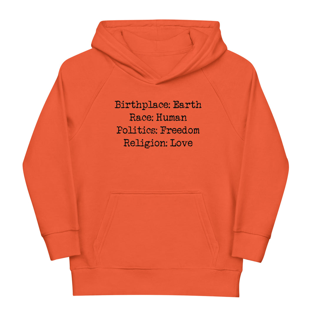 Birthplace: Earth Youth Hoodie