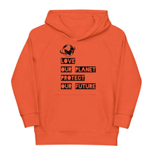 Load image into Gallery viewer, Love Our Planet Protect Our Future Youth Hoodie
