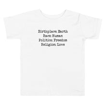 Load image into Gallery viewer, Birthplace: Earth Toddler Tee
