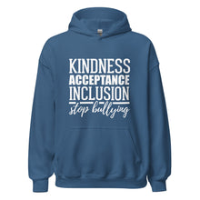 Load image into Gallery viewer, Kindness Acceptance Inclusion Stop Bullying Unisex Hoodie
