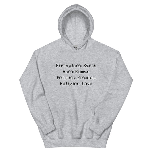 Birthplace: Earth Unisex Hoodie