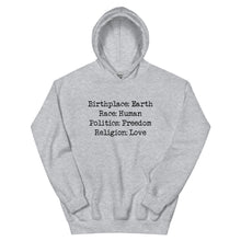 Load image into Gallery viewer, Birthplace: Earth Unisex Hoodie
