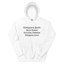 Load image into Gallery viewer, Birthplace: Earth Unisex Hoodie
