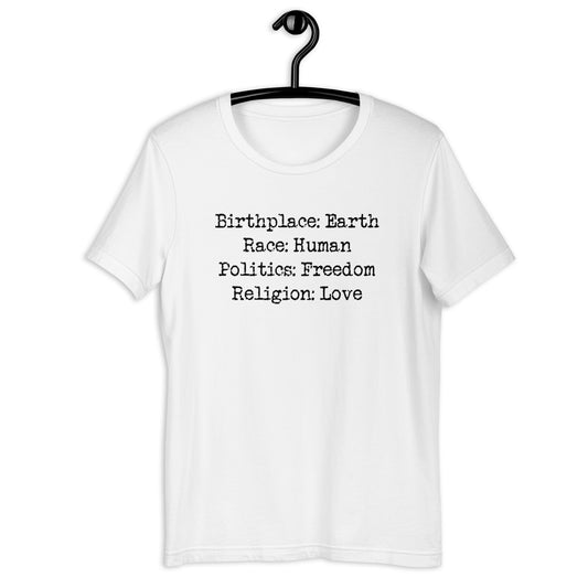 Birthplace: Earth Unisex Tee
