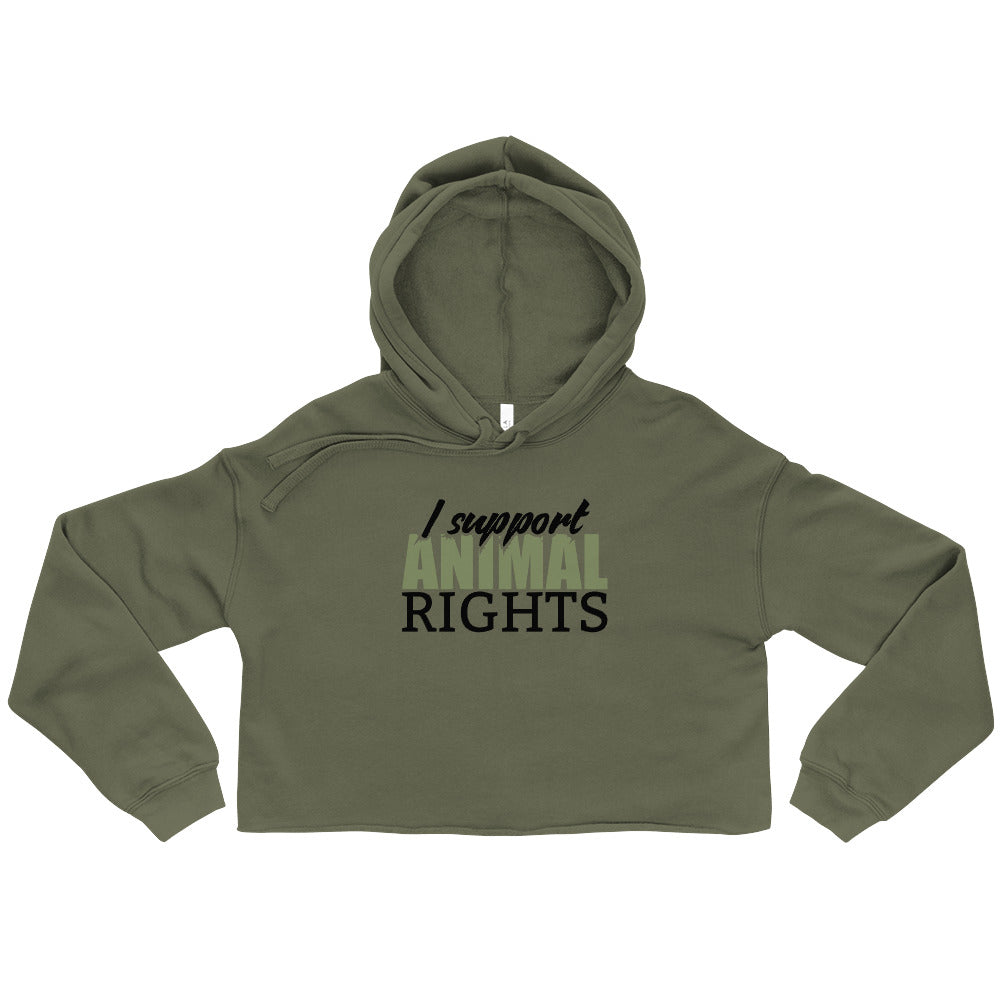 I Support Animal Rights Cropped Hoodie