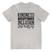 Load image into Gallery viewer, Kindness Acceptance Inclusion Stop Bullying Youth Tee
